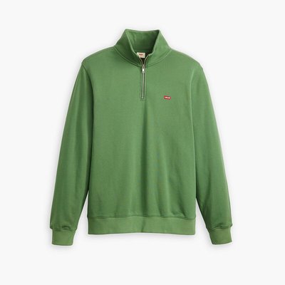Embroidered Logo Cotton Sweatshirt with Half Zip LEVI'S