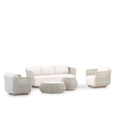 Salon de jardin 5 places, 2 tables, CORFU DEFORA HOME