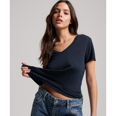 T-shirt uni col V SUPERDRY
