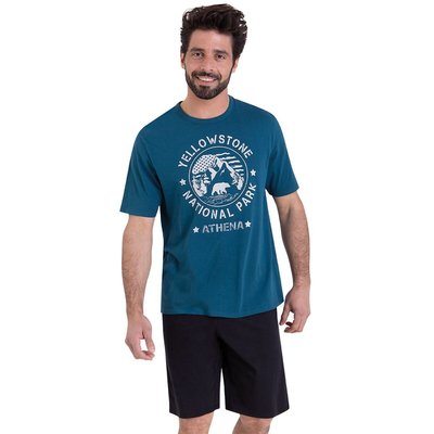 Pyjashort col rond en coton ATHENA