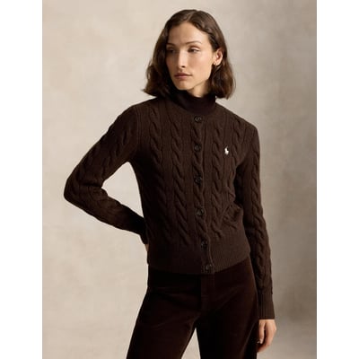 Cardigan col rond torsadé, 80% laine 20% cachemire POLO RALPH LAUREN