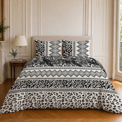 Parure de lit en microfibre motif géométrique, LAVANE C DESIGN HOME TEXTILE