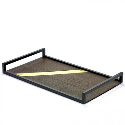 Plateau Grint Piece Messing Bois et Metal 40 x 24 cm SERAX