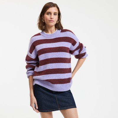 Pull rayé col rond, en grosse maille mousseuse LA REDOUTE COLLECTIONS