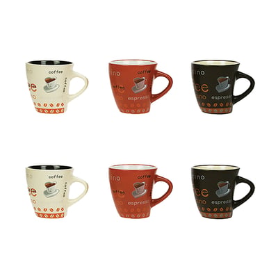 Lot de 6 tasses en grès 15cl, NOVA NOVASTYL