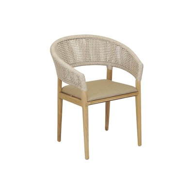 Fauteuil extérieur en teck et résine + coussin AUBRY GASPARD