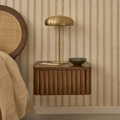 Table de chevet en bois massif suspendue 45 cm  TRINIDAD BERAH GETAH