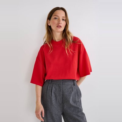 T-shirt manches courtes uni en coton BIO GOTS MONOPRIX