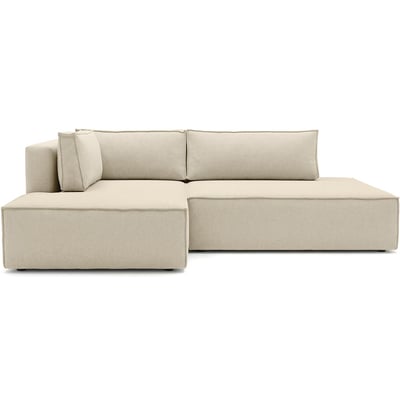 Canapé d'angle à gauche convertible 3 places en tissu chenille - BARANI HOMIFAB