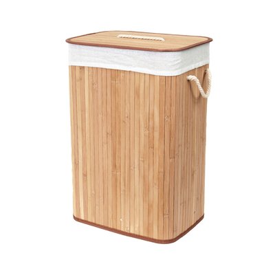 Panier à linge pliable en bambou avec couvercle et poignées COMPACTOR