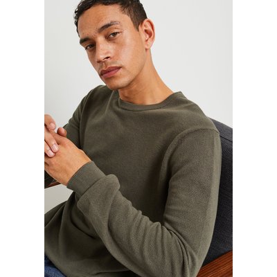 Pull point fantaisie en mélange coton cachemire, Oeko-tex MONOPRIX