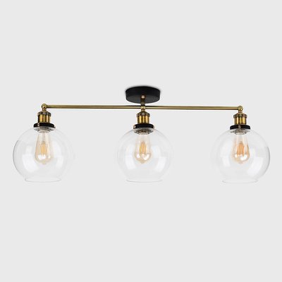 Steampunk 3 Way Bar with Clear Glass Shades SO'HOME