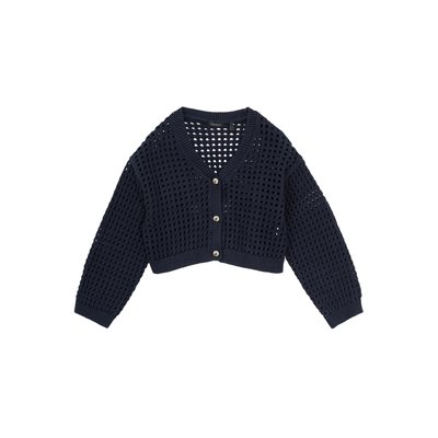 Cardigan coton bio tricot ajouré IKKS
