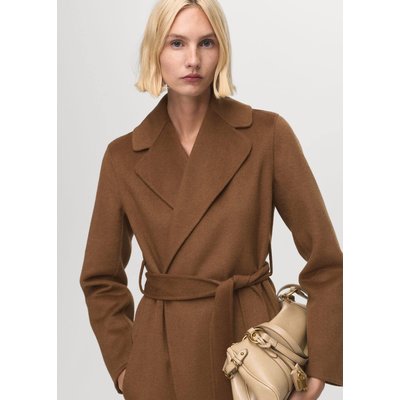 Manteau laine fait main ceinture MANGO