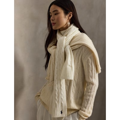 Kabelsjaal, 90% wol, 10% kasjmier POLO RALPH LAUREN