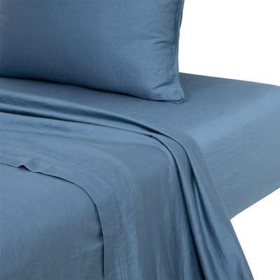Drap plat en satin de coton lavé gris, PALERME OLIVIER DESFORGES
