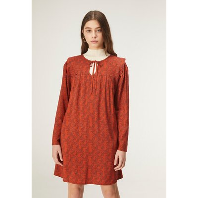 Animal Print Mini Dress with Long Sleeves COMPANIA FANTASTICA