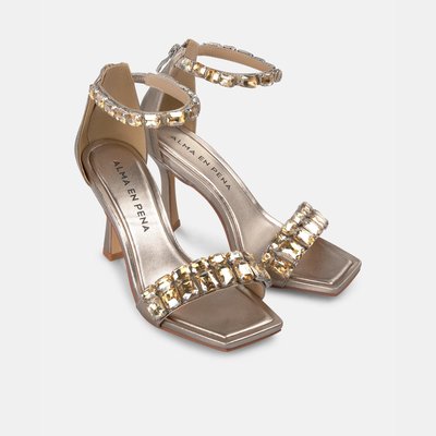 Sandales à talons aiguilles avec bracelet strass ALMA EN PENA