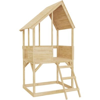 Cabane enfant sur pilotis avec bac à sable Lookout Sans glissière JARDINDECO