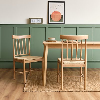 Ende Shaker-Style Oak Wood Spindle Back Dining Chairs (Set of 2) SO'HOME