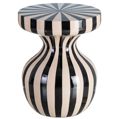 Table d'appoint résine noire et blanche 38x38x47cm WADIGA