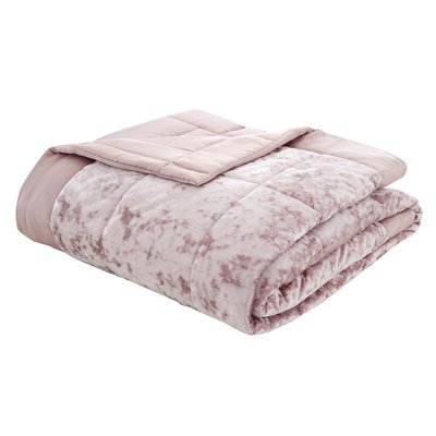 Crushed Velvet Bedspread 220x220cm CATHERINE LANSFIELD