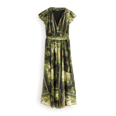 Robe mi-longue à col v fleurs NEXT
