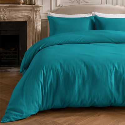 Parure housse de couette en percale de coton unie, FINESSE C DESIGN HOME TEXTILE