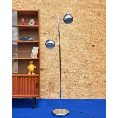 Lampadaire en chrome Julien N°382 - Bon état DEBONGOUT