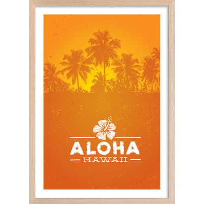 Affiche aloha hawaï HEXOA