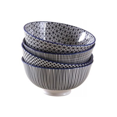 Bol en porcelaine motifs géométriques (Lot de 4) 280 ml AUBRY GASPARD