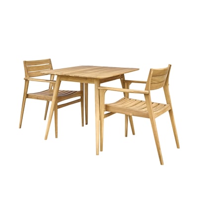 Salon de jardin en teck massif 2/4 places  APRIL BERAH GETAH