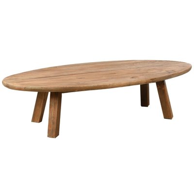 Table basse ovale en pin recyclé REWOOD AUBRY GASPARD