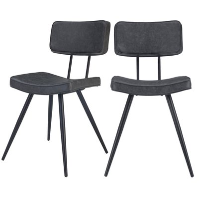 Lot de 2 chaises en cuir synthétique / - TEXAS RENDEZ-VOUS DÉCO