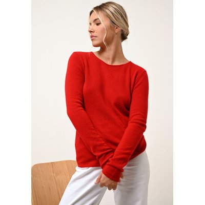 VIVIAN pull col rond rouge en cachemire JUST CASHMERE