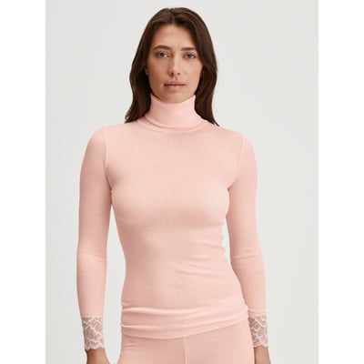T-shirt à manches longues col roulé en laine et soie manches longues Laine SILKY WOOL JOY CALIDA
