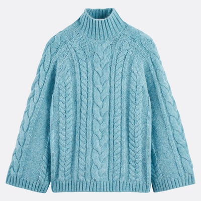 Pull col montant, en grosse maille torsadée LA REDOUTE COLLECTIONS