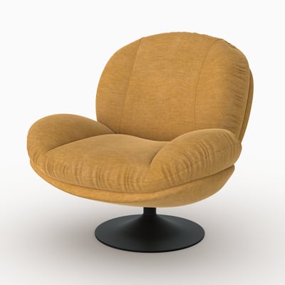 Fauteuil pivotant en tissu effet velours - RICCI MAISON PAVANE