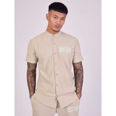 Chemise col mao en matière texturée PROJECT X