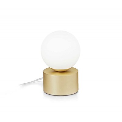 Lampe De Chevet Perle En Verre Blanc Depoli Et Laiton Satiné MILLUMINE