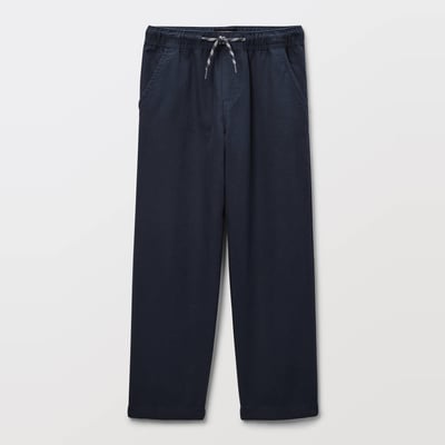 Pantalon droit élastiqué uni en coton MONOPRIX