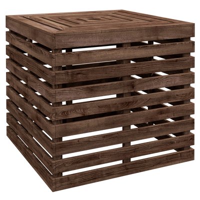 Pied de parasol coffre de rangement table basse 3 en 1 bois OUTSUNNY