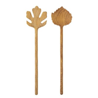Couverts à salade bois sculpté  KAROL BLOOMINGVILLE