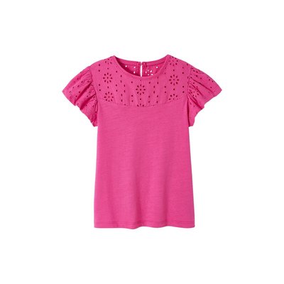 T-shirt en broderie anglaise et manches à volants Oeko-Tex® VERTBAUDET