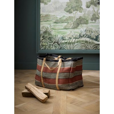 Sac à bûches rayé en jute CYRILLUS