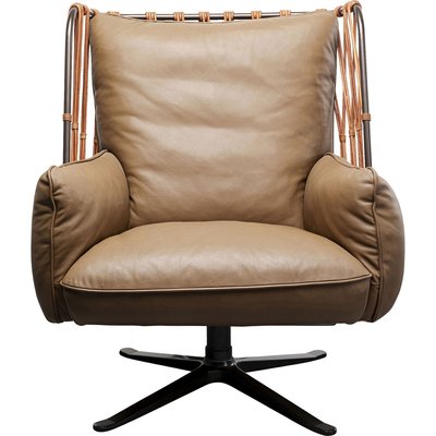 Fauteuil pivotant en cuir, PARADISO KARE DESIGN