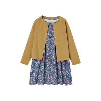 Ensemble cardigan et robe imprimée fleurs VERTBAUDET