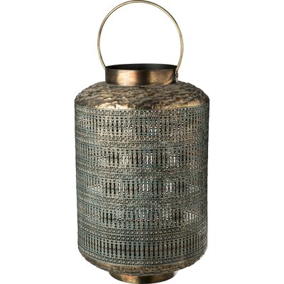 Lanterne antique en métal bronze style oriental pour bougie RECOLLECTION