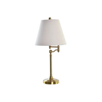 Lampe à poser articulée métal doré et abat-jour blanc - 36x50x74cm WADIGA