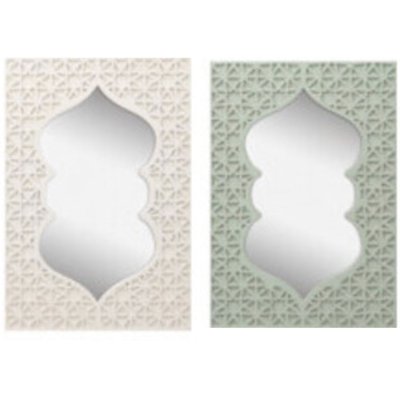 Set de 2 miroirs orientaux bois rectangulaires 34x23.5x1cm WADIGA